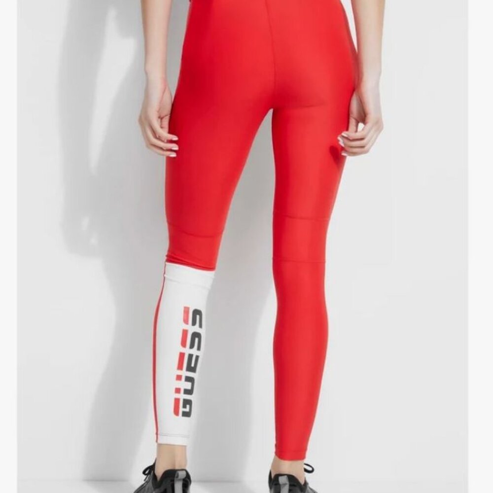 Guess | Compression Leggings in Red, White, & Blue | Size	Medium